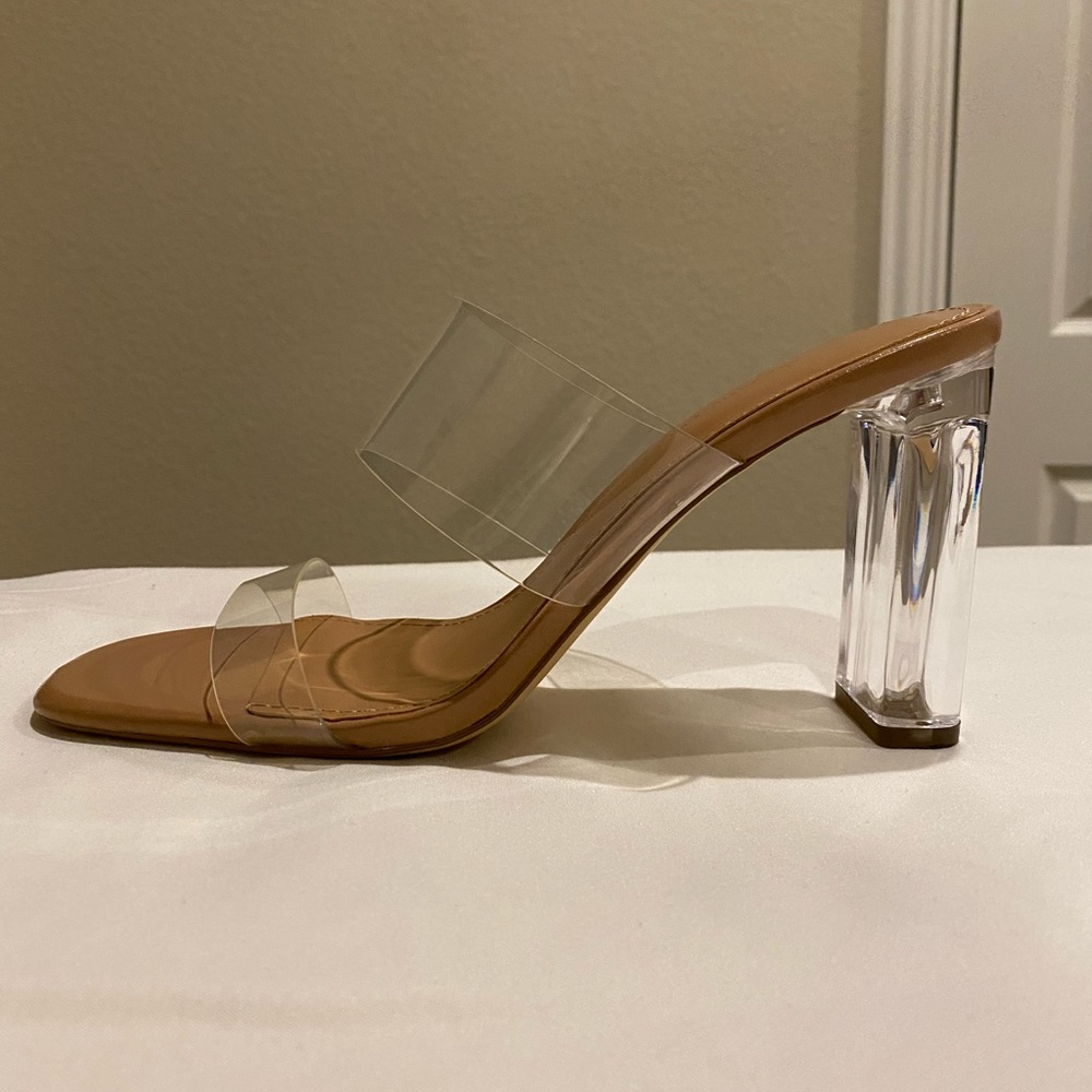 ZARA Vinyl Sandals Block Heel